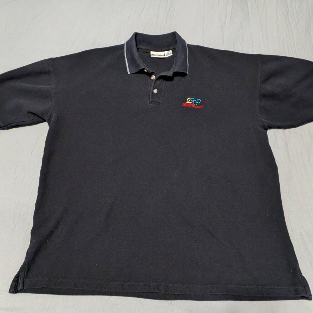 Walt Disney World Men's XXL Polo Black with Embroidered Logo